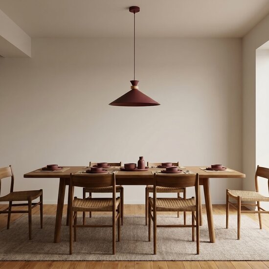Emibig Emibig OLIVO 1M BURGUNDY - Elegante Scandinavische hanglamp voor elke ruimte