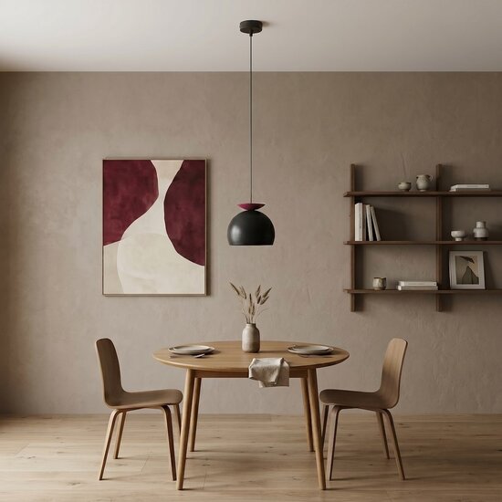 Emibig Emibig GEO 1 BLACK BURGUNDY - Moderne hanglamp voor sfeervolle verlichting