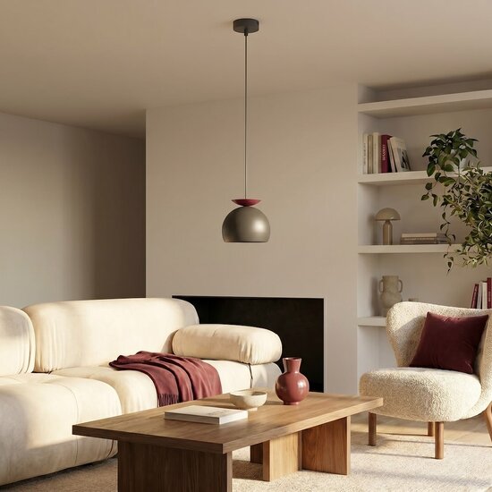 Emibig Emibig GEO 1 BLACK BURGUNDY - Moderne hanglamp voor sfeervolle verlichting