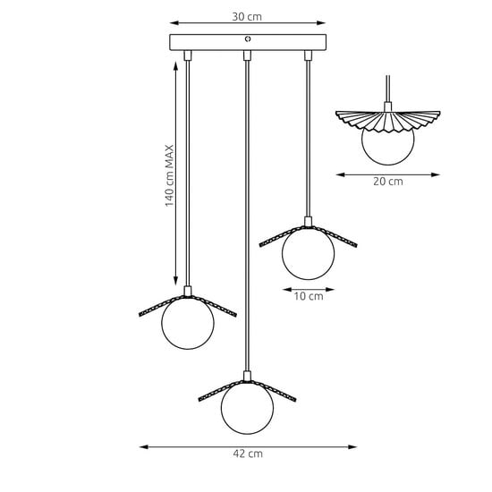 Emibig Emibig FLORA 3PREM BLACK OPAL - Lampe suspendue moderne pour un éclairage élégant