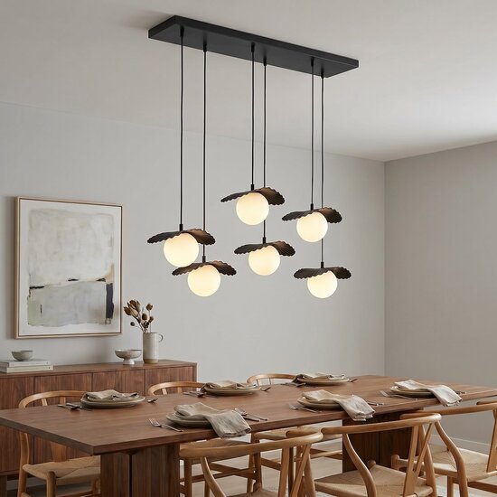 Emibig Emibig FLORA 6 BLACK OPAL - Moderne hanglamp voor sfeervolle verlichting