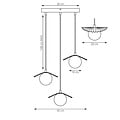 Emibig Emibig FLORA 3PREM MOKKA OPAL - Moderne hanglamp voor sfeervolle verlichting