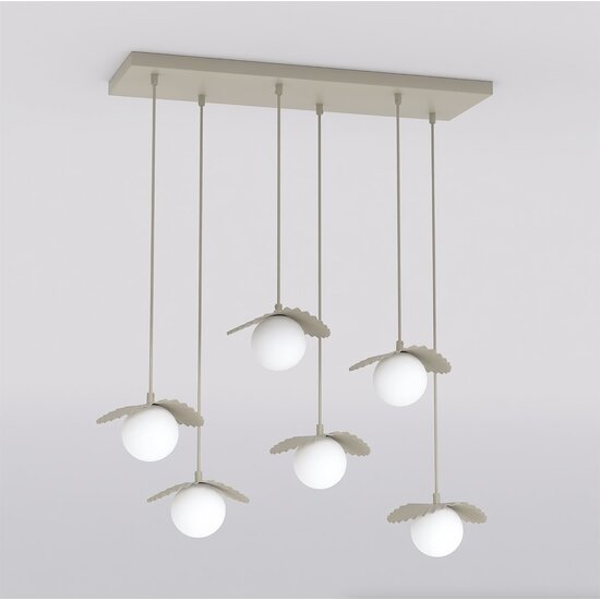Emibig Emibig FLORA 6 MOKKA OPAL - Lámpara colgante moderna para una iluminación elegante
