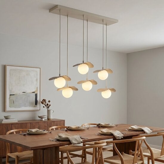 Emibig Emibig FLORA 6 MOKKA OPAL - Lámpara colgante moderna para una iluminación elegante