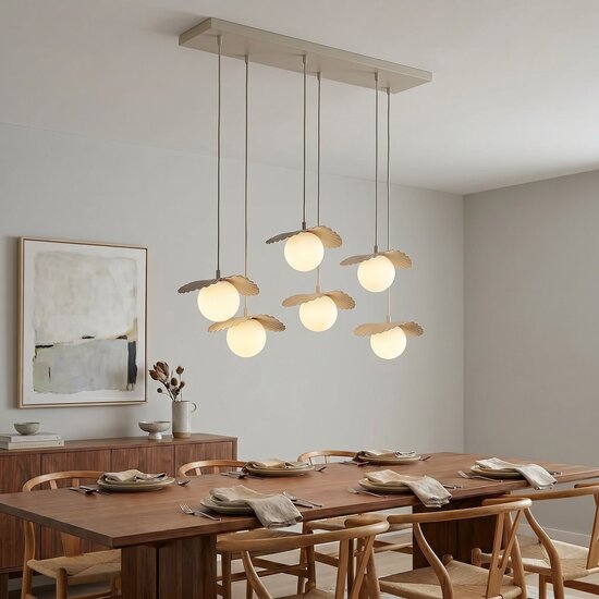 Emibig Emibig FLORA 6 MOKKA OPAL - Lampe suspendue moderne pour un éclairage stylé