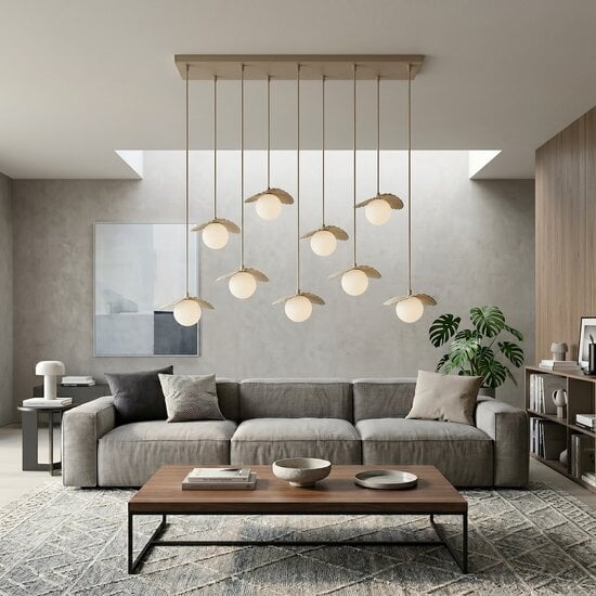 Emibig Emibig FLORA 9 MOKKA OPAL - Lámpara colgante moderna para una iluminación elegante