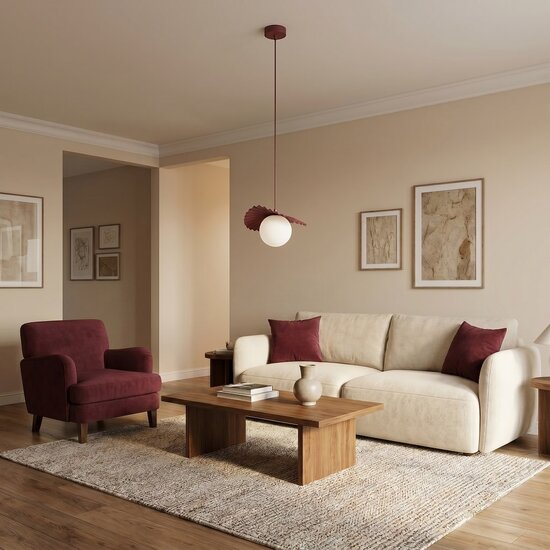 Emibig Emibig FLORA 1 BURGUNDY OPAL - Lámpara colgante moderna para una iluminación elegante