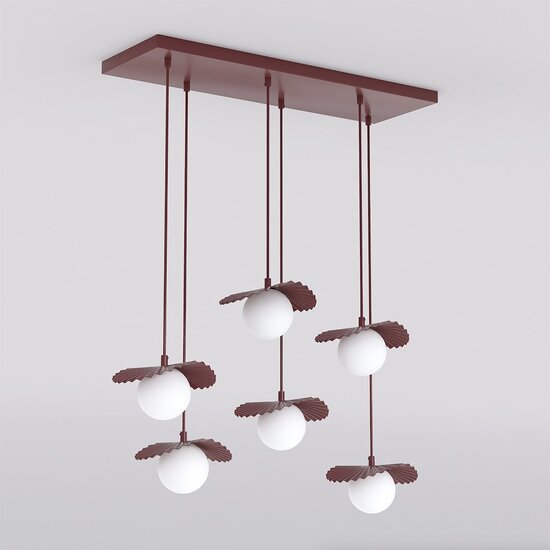Emibig Emibig FLORA 6 BURGUNDY OPAL - Moderne hanglamp voor sfeervolle verlichting