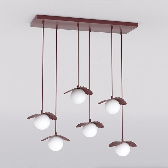 Emibig Emibig FLORA 6 BURGUNDY OPAL - Modern pendant lamp for atmospheric lighting