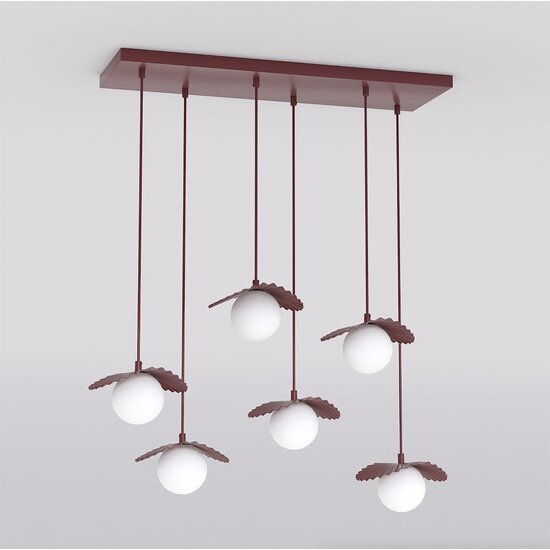 Emibig Emibig FLORA 6 BURGUNDY OPAL - Moderne hanglamp voor sfeervolle verlichting