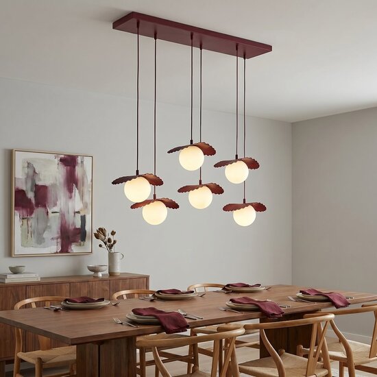 Emibig Emibig FLORA 6 BURGUNDY OPAL - Lampe suspendue moderne pour un éclairage atmosphérique