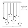 Emibig Emibig FLORA 6 BURGUNDY OPAL - Moderne hanglamp voor sfeervolle verlichting