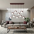 Emibig Emibig FLORA 9 BURGUNDY OPAL - Modern pendant lamp for atmospheric lighting