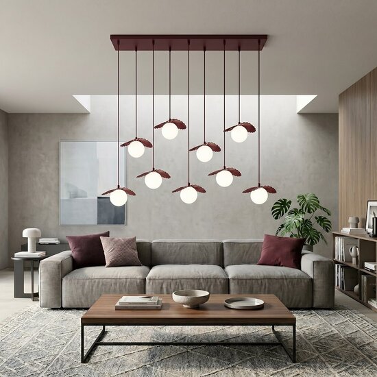 Emibig Emibig FLORA 9 BURGUNDY OPAL - Modern pendant lamp for atmospheric lighting