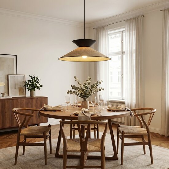 Emibig Emibig SOFTA 1 RATTAN BLACK - Stijlvolle Japandi hanglamp voor elke ruimte