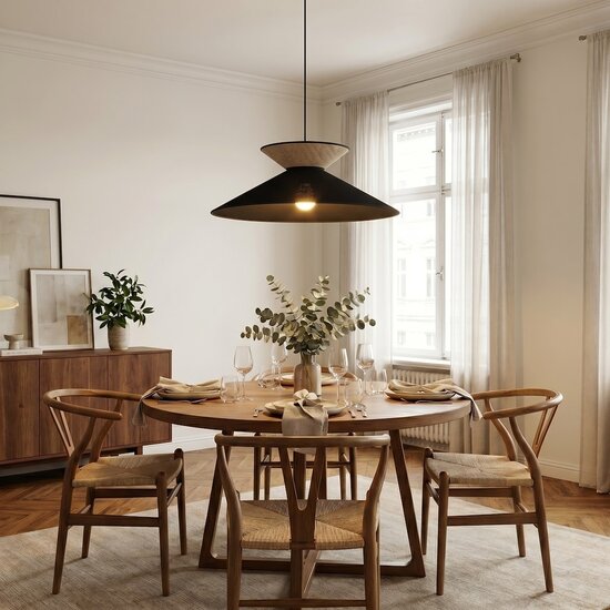 Emibig Emibig SOFTA 1 BLACK RATTAN - Stilvolle Pendelleuchte für jeden Raum