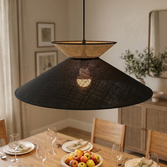 Emibig Emibig SOFTA 1 BLACK RATTAN - Lámpara colgante elegante para cualquier espacio
