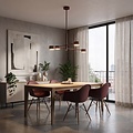 Emibig NATSU 4BURGUNDY - Lámpara de techo moderna para una iluminación elegante