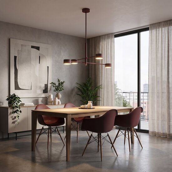 Emibig NATSU 4BURGUNDY - Lámpara de techo moderna para una iluminación elegante