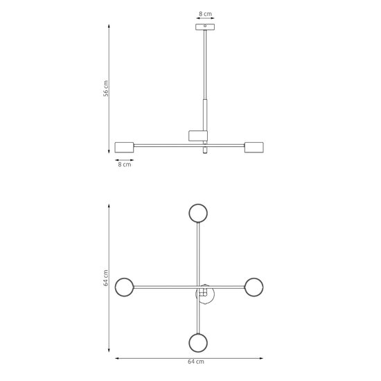 Emibig NATSU 4BURGUNDY - Modern ceiling lamp for stylish lighting
