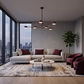 Emibig NATSU 6 BURGUNDY - Modern ceiling lamp for stylish lighting