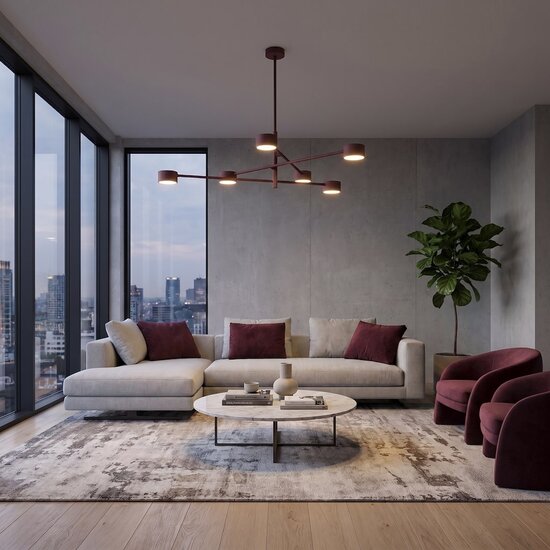 Emibig NATSU 6 BURGUNDY - Plafonnier moderne pour un éclairage élégant