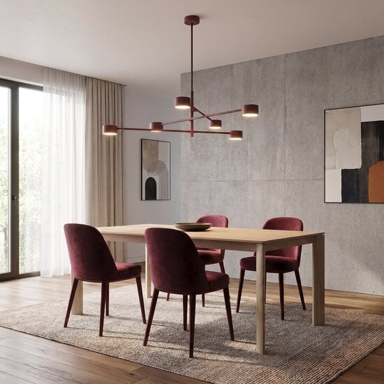 Emibig NATSU 6 BURGUNDY - Moderne plafondlamp voor sfeervolle verlichting