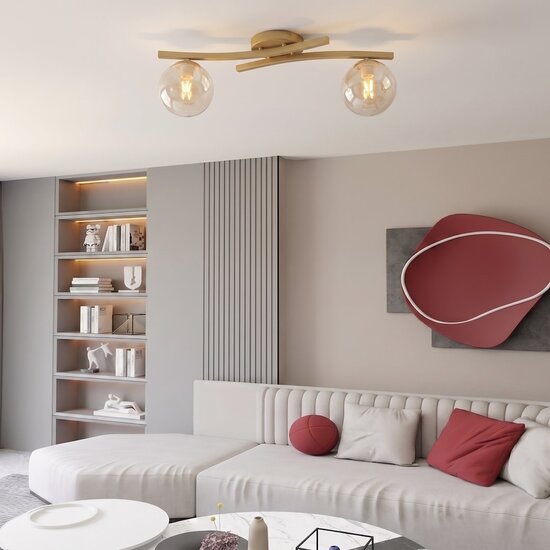 Emibig OPUS 2 MOKKA AMBER - Moderne plafondlamp voor sfeervolle verlichting