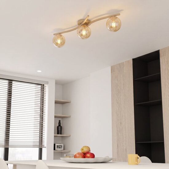 Emibig OPUS 3 MOKKA AMBER - Moderne plafondlamp voor sfeervolle verlichting