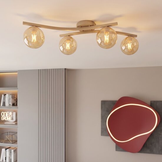 Emibig OPUS 4 MOKKA AMBER - Modern plafondlamp voor sfeervolle verlichting