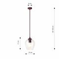 Emibig Emibig ISTAR 1 BURGUND TRANSPARENT - Modern pendant lamp for any space
