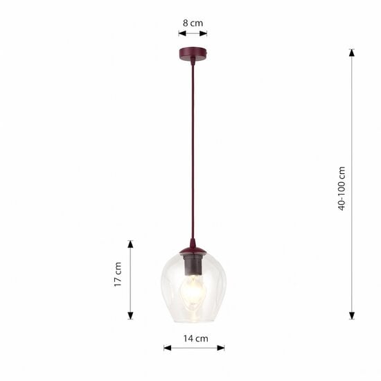 Emibig Emibig ISTAR 1 BURGUND TRANSPARENT - Lampe suspendue moderne pour tous les espaces