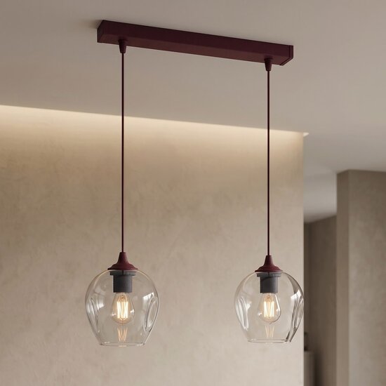 Emibig Emibig ISTAR 2 BURGUND TRANSPARENT - Lampe suspendue moderne pour un éclairage élégant