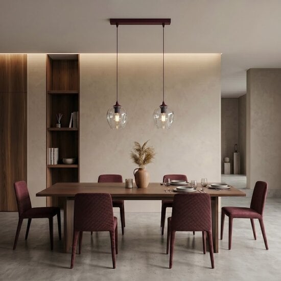 Emibig Emibig ISTAR 2 BURGUND TRANSPARENT - Lampe suspendue moderne pour un éclairage élégant
