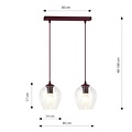 Emibig Emibig ISTAR 2 BURGUND TRANSPARENT - Modern pendant lamp for stylish lighting