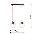 Emibig Emibig ISTAR 2 BURGUND TRANSPARENT - Moderne Pendelleuchte für stilvolle Beleuchtung