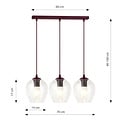 Emibig Emibig ISTAR 3 BURGUND TRANSPARENT - Lámpara colgante moderna para una iluminación elegante