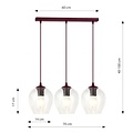 Emibig Emibig ISTAR 3 BURGUND TRANSPARENT - Lampe suspendue moderne pour un éclairage élégant