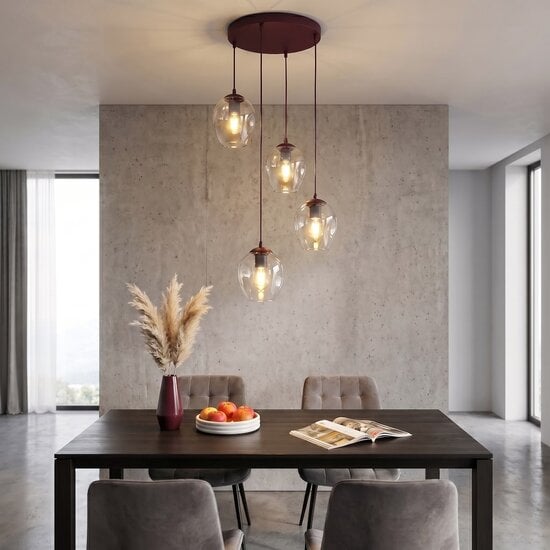 Emibig Emibig ISTAR 4PREM BURGUND TRANSPARENT - Modern pendant lamp for stylish lighting