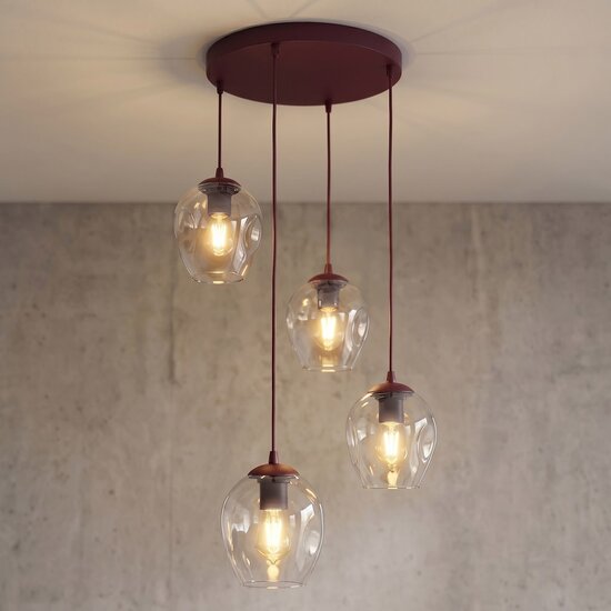 Emibig Emibig ISTAR 4PREM BURGUND TRANSPARENT - Lámpara colgante moderna para una iluminación elegante