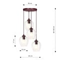 Emibig Emibig ISTAR 4PREM BURGUND TRANSPARENT - Lámpara colgante moderna para una iluminación elegante