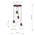 Emibig Emibig ISTAR 4PREM BURGUND TRANSPARENT - Modern pendant lamp for stylish lighting