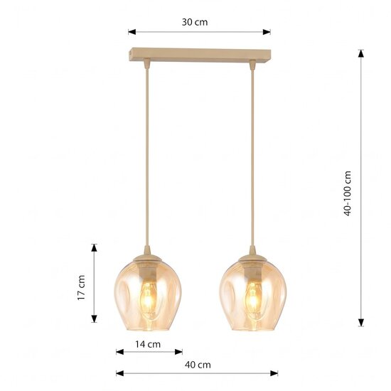 Emibig Emibig ISTAR 2 MOKKA AMBER - Moderne hanglamp voor sfeervolle verlichting