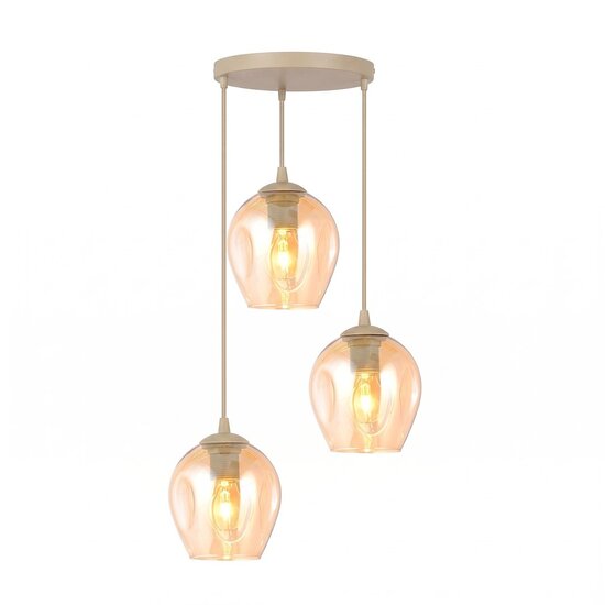 Emibig Emibig ISTAR 3PREM MOKKA AMBER - Lampe suspendue moderne pour un éclairage élégant
