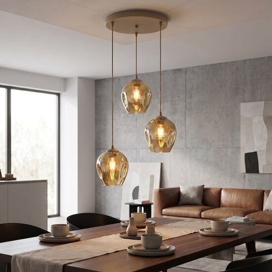 Emibig Emibig ISTAR 3PREM MOKKA AMBER - Moderne Pendelleuchte für stilvolle Beleuchtung