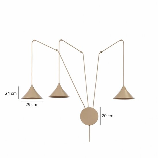 Emibig Emibig ABRAMO 3 MOKKA - Scandinavian pendant lamp for any space