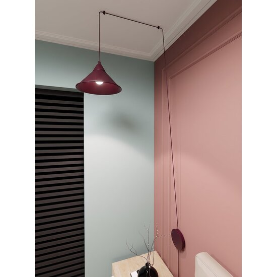 Emibig Emibig ABRAMO 1 BURGUNDY - Scandinavische hanglamp voor een warme sfeer