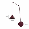 Emibig Emibig ABRAMO 1 BURGUNDY - Lámpara colgante escandinava para una atmósfera cálida