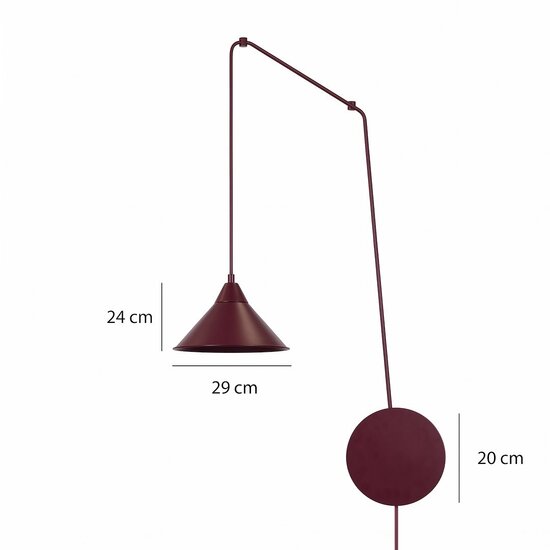 Emibig Emibig ABRAMO 1 BURGUNDY - Skandinavische Pendelleuchte für eine warme Atmosphäre