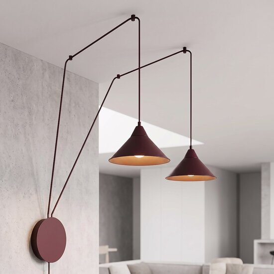 Emibig Emibig ABRAMO 2 BURGUNDY - Lampe suspendue scandinave élégante